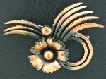 Swirl and Flower Copper Brooch BRO2074