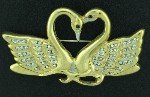 Butler Double Swan Figural Pin BRO2163