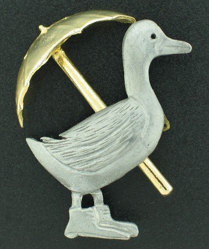 Ultra Craft Pewter Duck with Umbrella BRO2171