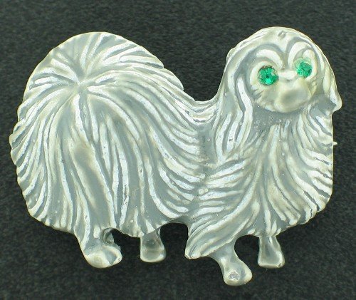Gerrys Grey Enamel Pekinese Vintage Figural Brooch BRO2043