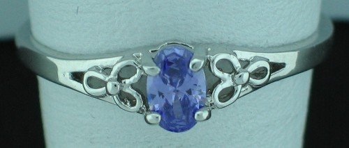 10K White Gold Amethyst Ring Size 10 Srin2005