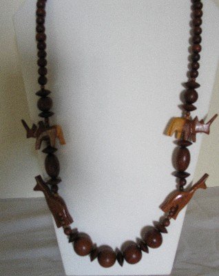 Wooden Beaded Jungle Animal Necklace