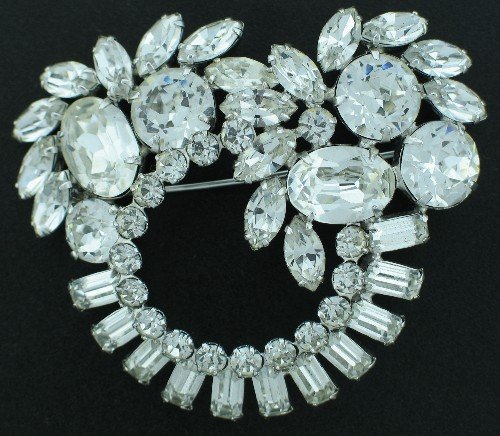Huge Clear Rhinestone Brooch Bro2027
