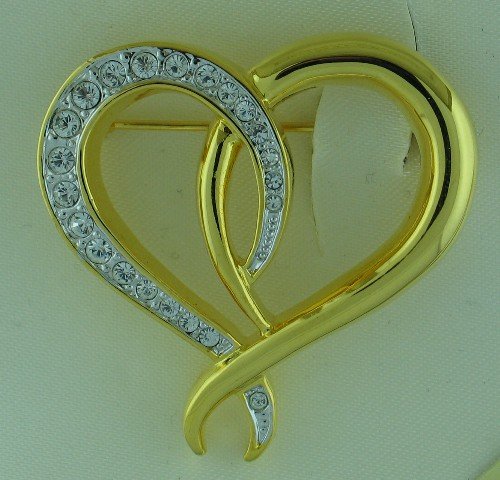 Jennifer Moore Genuine Crystal Heart Brooch Bro2039