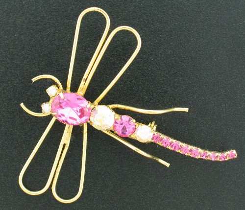 Brilliant Pink Contempary Dragonfly Pin Bro2033
