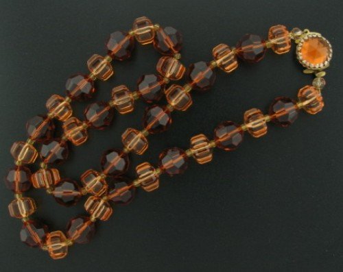 West German Two Tone Amber Beaded Necklace Nec2034