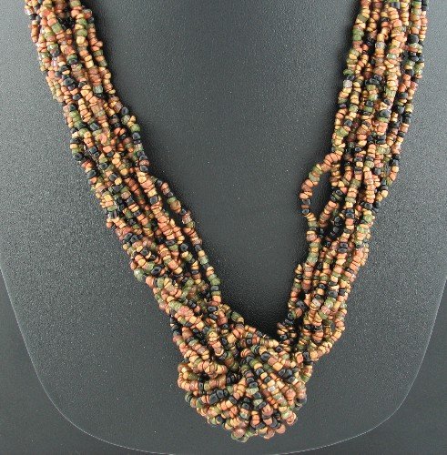 Torsade Like Sead Bead Necklace and Hook Earrings Set2032