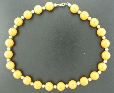 Deep Yellow and Gold Beaded Necklace Nec1017jen