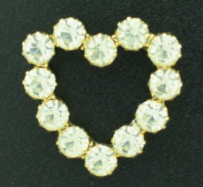 Clear Rhinestone Heart Shaped Brooch