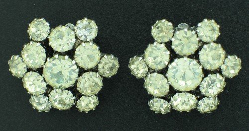 Clear Prong Set Rhinestone Cluster Earrings Ear2049