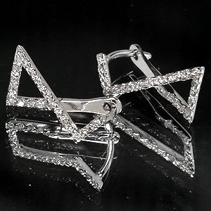 18K White Gold Earring with Natural Diamond
