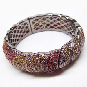 W@W!!! 925 Sterling Silver Black Color Plated Bangle