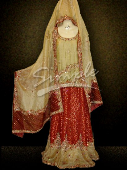 Maroon Wedding dress 040