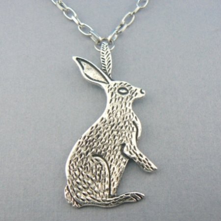 Jack Rabbit Bunny (Silver) Chain Necklace