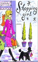 Shopping Girl Single Switchplate New Handcrafted USA