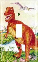 Dinosaurs Single Switchplate Cover New Handcrafted USA