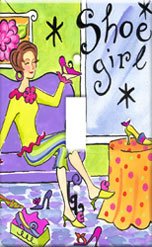 Shoe Girl Single Switchplate Cover New Handcrafted USA