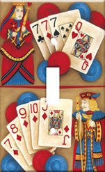 Poker Queen King Single Switchplate New Handcrafted USA