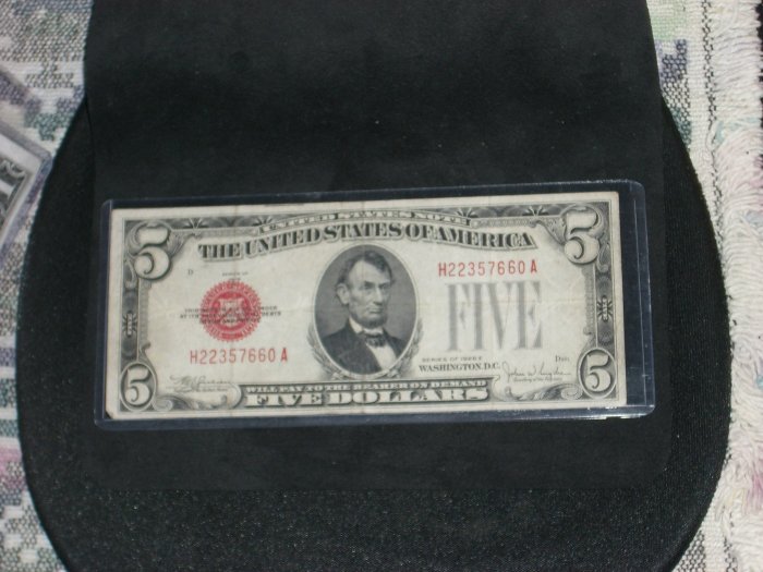 1928E Legal Tender VF $5.00 Dollar Bill RED SEAL