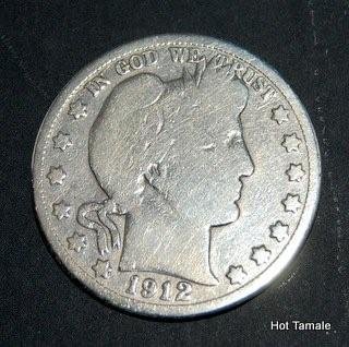 1912-S BARBER SOLID 90% SILVER HALF DOLLAR S mint d7