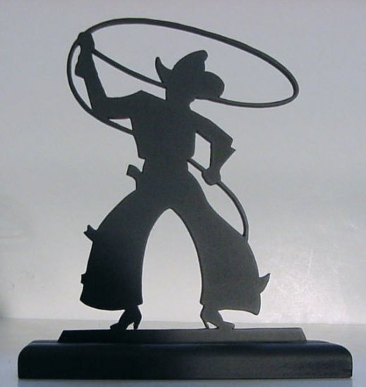 Bowlegged Cowboy with Lasso Decorative Wood Silhouette
