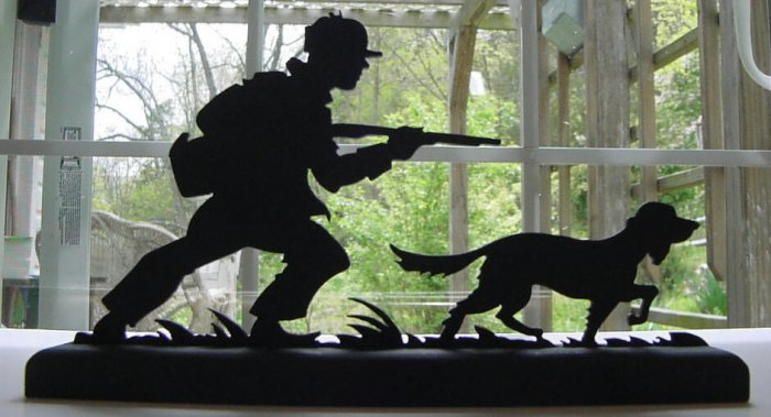 Hunter and His Trusty Dog Wood Decorative Silhouette