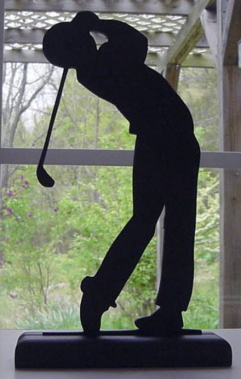 Male Golfer at end of Swing Decorative Silhouette.