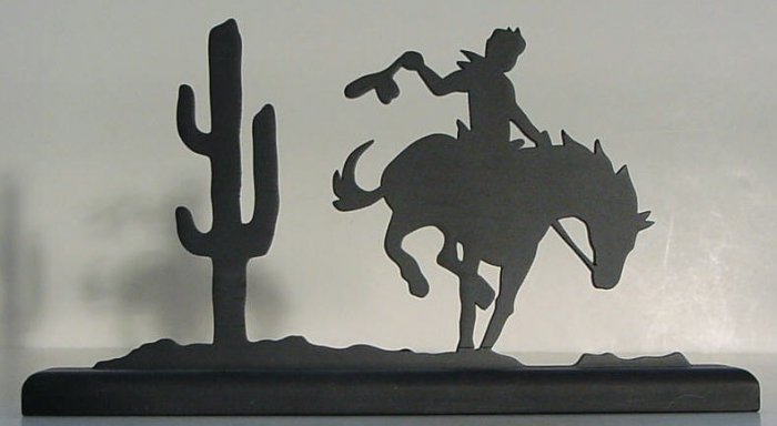 CoCowboy on a Bucking Bronco Decorative Wood Silhouette