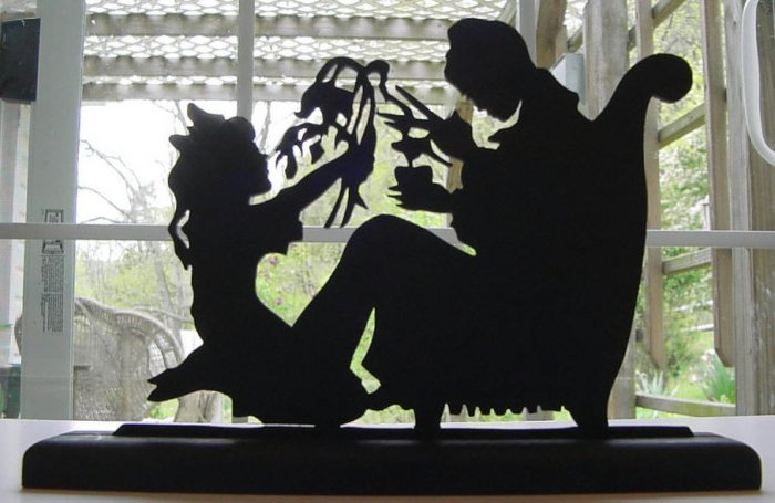 Mother and Child-Victorian Decorative Silhouette Nice!