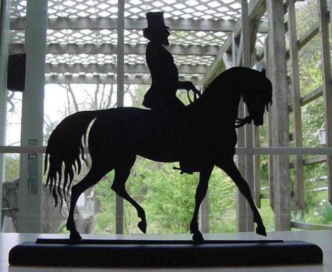 Riding in the Dressage Show Ring Decorative Wood Silhouette
