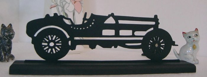 Antique Automobile 1932 Alfa Romeo Wood Silhouette