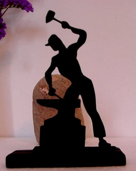 Blacksmith at his Anvil Decorative Wood Silhouette