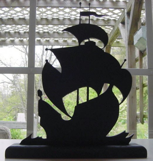 Sailing Galleon Hand-cut Wood Decorative Silhouette – Old Nautical