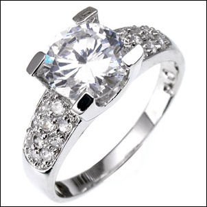 1.5 CT Platinum Rhodium Ring