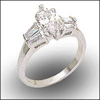 1.5 CT Platinum Rhodium Ring