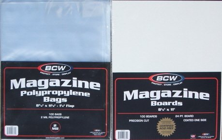(200) BCW MAGAZINE SIZE BAGS & BACKING BOARDS