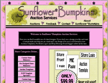 Ebay WP Store Front Makeover ME Page & Auction Template OOAK