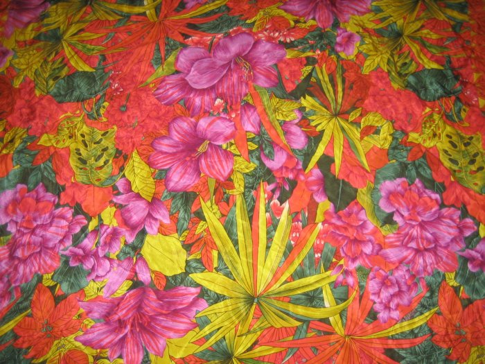 Vintage ALBERT NIPON Designer 100% Silk Tropical Flowers SCARF Retro Fashion Accessories Clothing