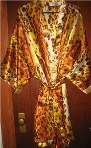 Glam LEOPARD Pattern Satiny Nightgown & Robe Set Plus Size 3X NEW