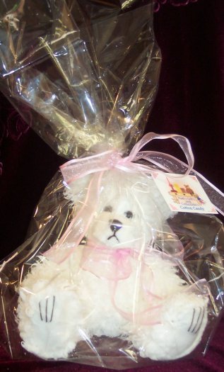 Dipped Scraggle Long Hair Teddy Bear, Baby Powder Girl