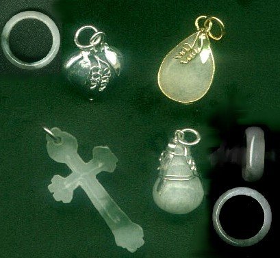 5 different pieces original burmese jadeit items. FREE SHIPPING.