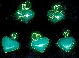 5 Original jadeite heard pendants. FREE SHIPPING