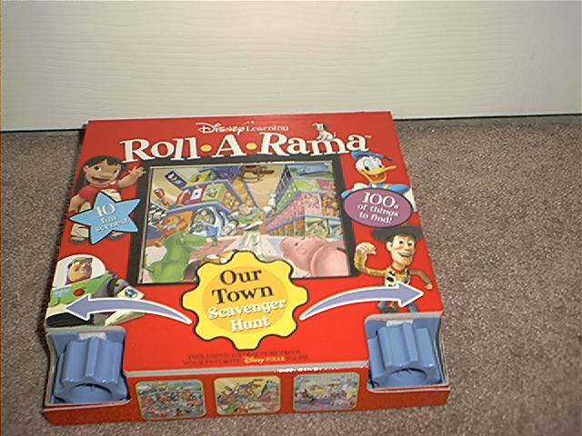 DISNEY LEARNING ROLL-A-RAMA OUR TOWN SCAVENGER HUNT ROLLING BOOK BRAND NEW!