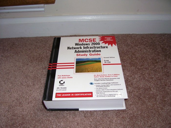 MCSE WINDOWS 2000 NETWORK INFRASTRUCTURE ADMINISTRATION STUDY GUIDE BOOK NEW!