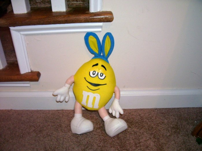 YELLOW M&M GUY w/RABBIT EARS PLUSH EXC! 13" 2005