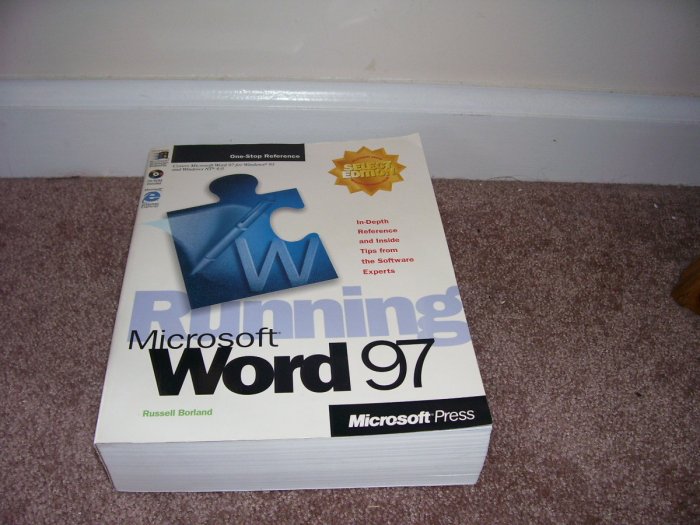 RUNNING MICROSOFT WORD 97 BOOK EXCELLENT CONDITION! w/NEW SEALED CD-ROM!
