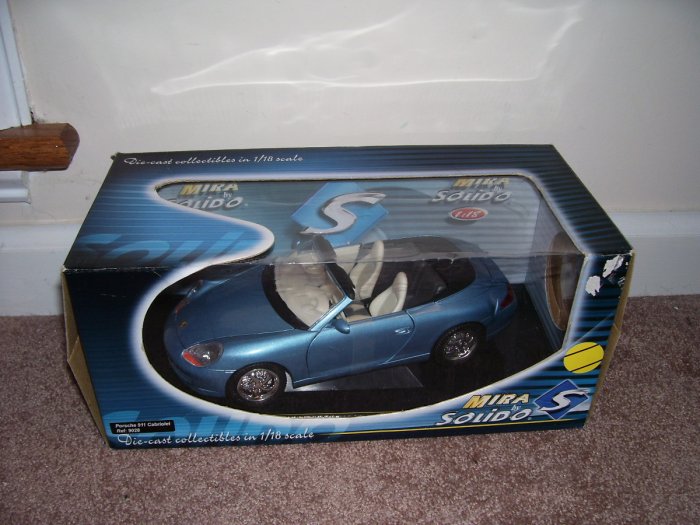SOLIDO PORSCHE 911 CABRIOLET CONVERTIBLE DIECAST NIB! 1:18 SCALE RARE!
