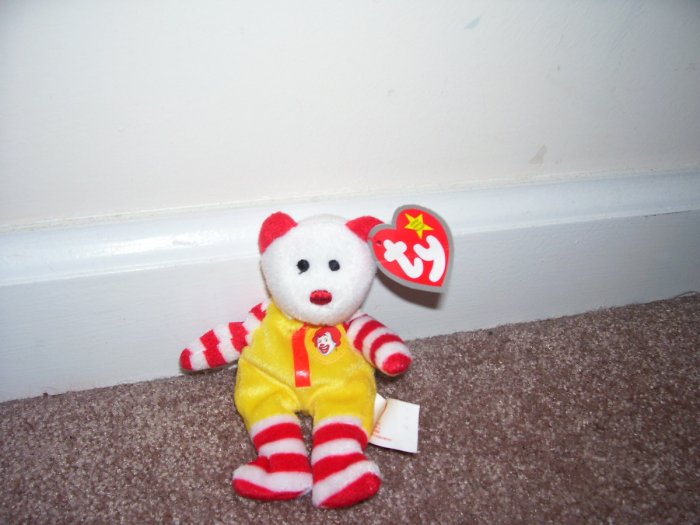 TY Ronald McDonald The Bear Teenie Beanie Baby MINT WITH TAG! 2004
