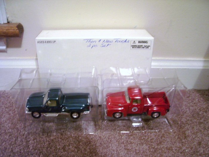 Road Champs * THEN & NOW * 2 FORD DIECAST PICKUP TRUCKS NEW!