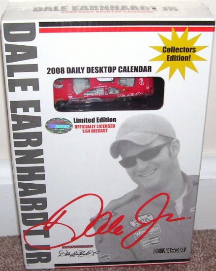 DALE EARNHARDT JR * 2008 DAILY DESKTOP BOXED CALENDAR * w/DIECAST CAR!